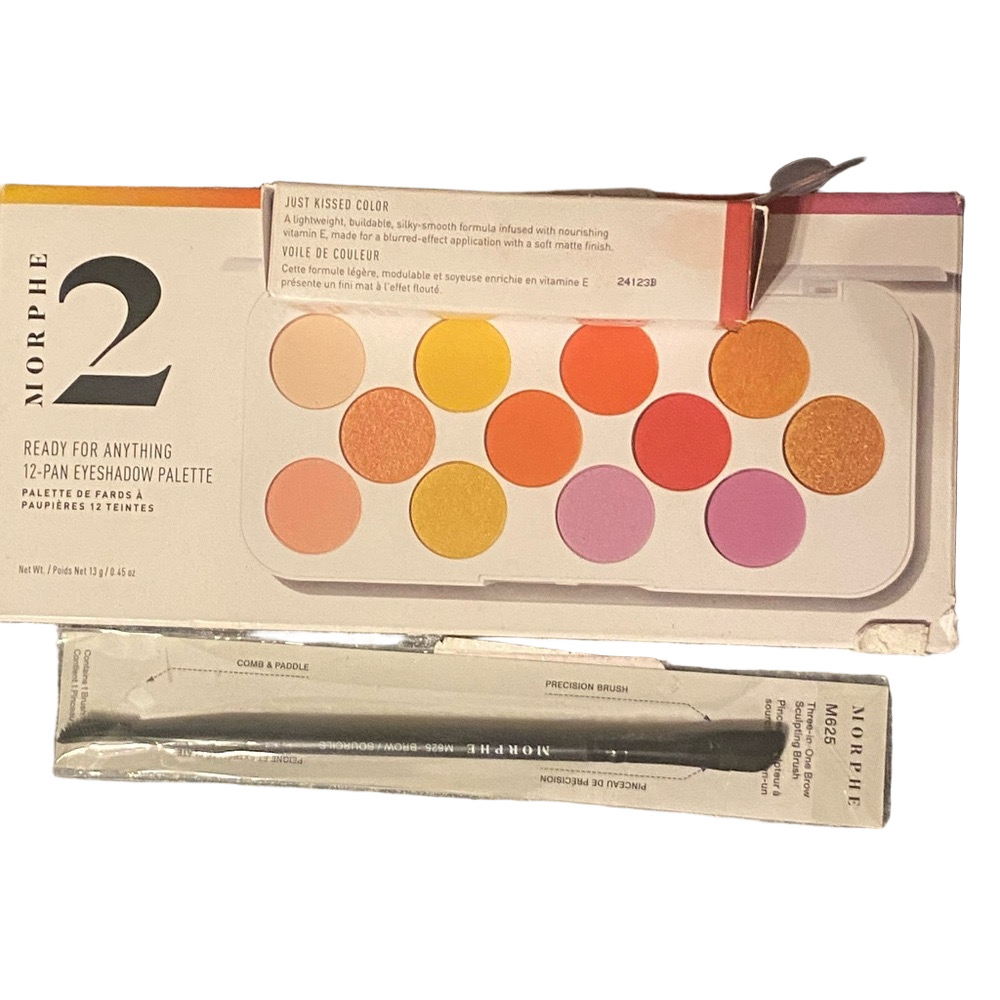 Morphe 2 Sunset Glow Makeup Set 12-Pan Eyeshadow Palette & Lipstick & Brush NWT